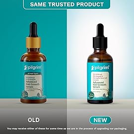 Pilgrim Advanced Hair Growth Serum with Redensyl 3%, Anagain 4% & Baicapil | Hair Fall Control & Regrowth | Korean Black Rice | For Men & Women, 1.69 Fl Oz (50ml)