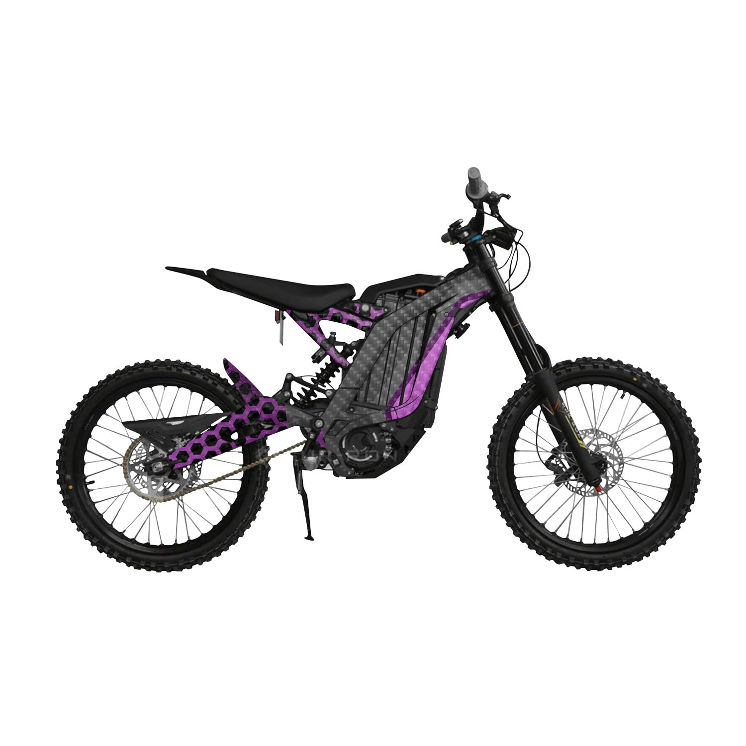 Carbon Fiber Surron Light Bee Graphics Kit Wrap - Hex Magenta - Sur-Ron Skin - Premium 3M Vinyl Protective Wrap Decal Cover - Easy to Apply | Crafted in The USA by MightySkins