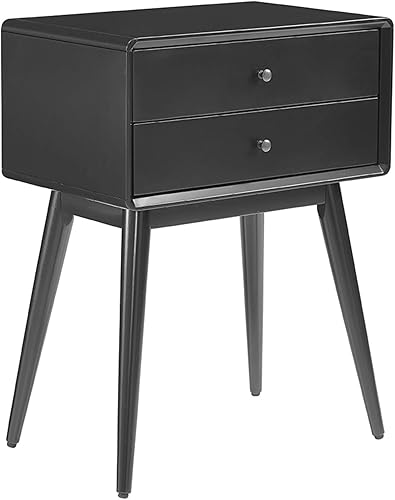 Miniatura 6 de Elle Decor Stephanie - Mesa auxiliar, mesita de noche moderna de mediados de siglo o decoración de sala de estar con dos cajones para