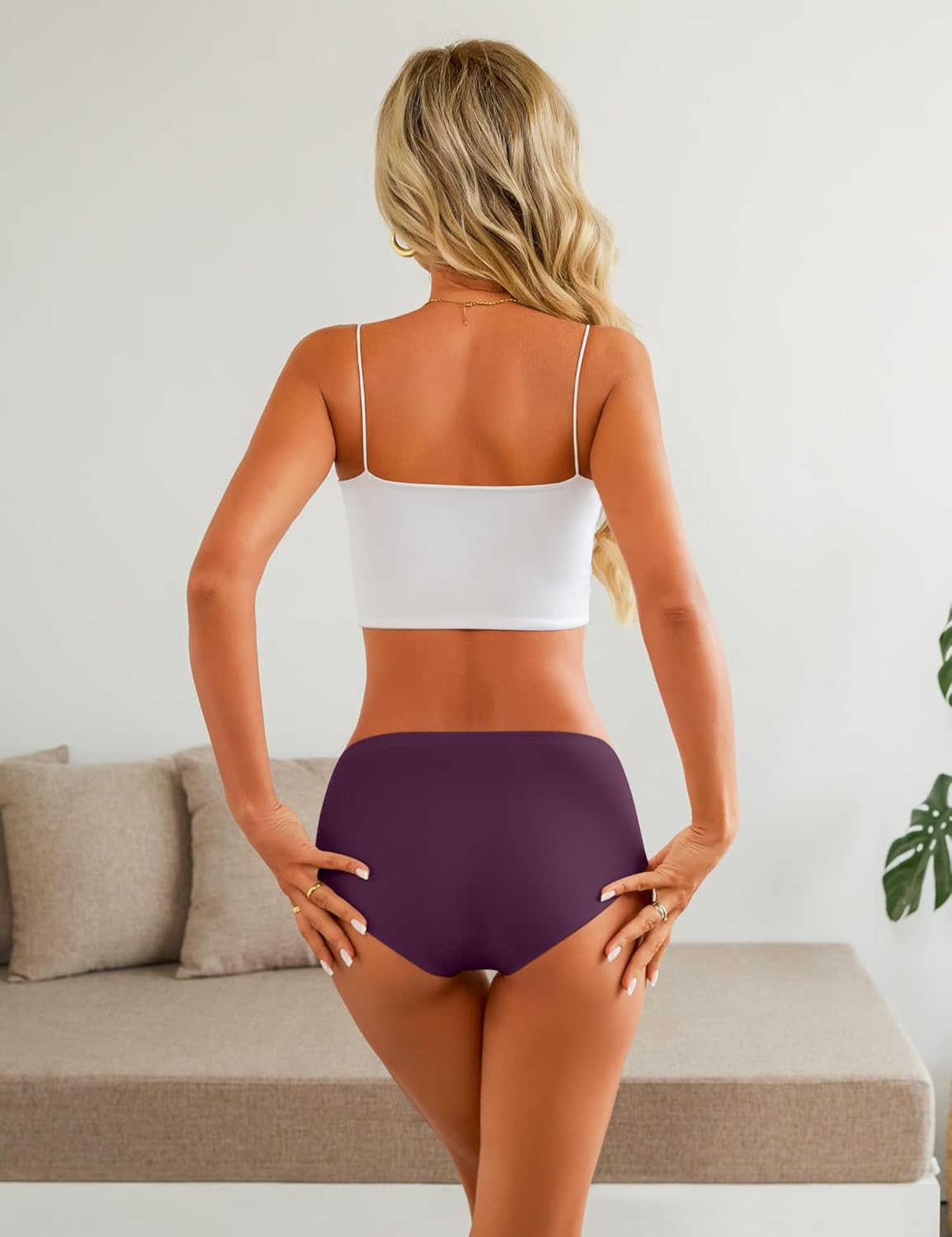 Women's Seamless Underwear No Show Panties Invisible Ladies Hipster Breathable Briefs 6 Pack - Image 2