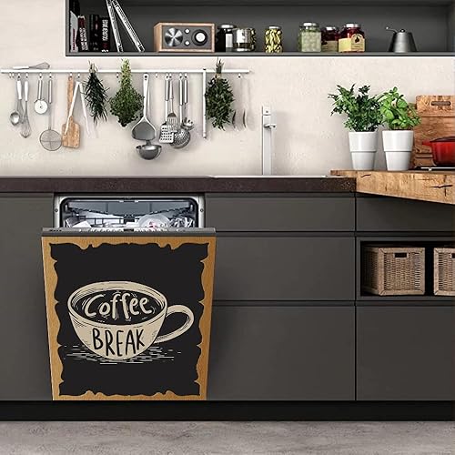 Miniatura 3 de Cubierta magnética para lavavajillas y café, calcomanía autoadhesiva para nevera, calcomanías decorativas para cocina, cafetería, 23 pulgadas de