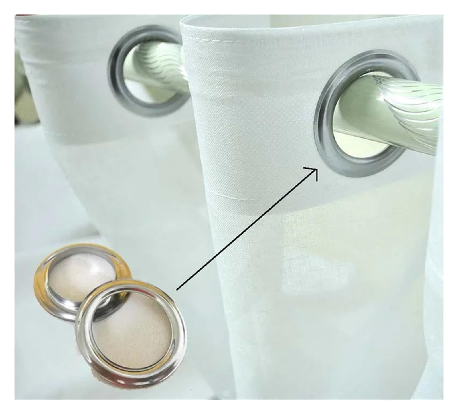 30/60/100 Set all'Ingrosso di Anelli for Tende con Occhiello Superiore in Metallo Argentato, Accessori for Intestazione, da assemblare Una pressa(100 Pairs)