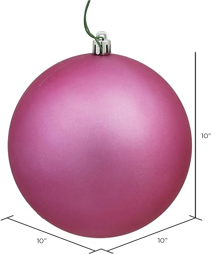 Miniatura 163 de Vickerman Esfera de adorno de Navidad de 10 pulgadas con acabado de caramelo, plástico inastillable, resistente a los rayos UV, decoración de árbol
