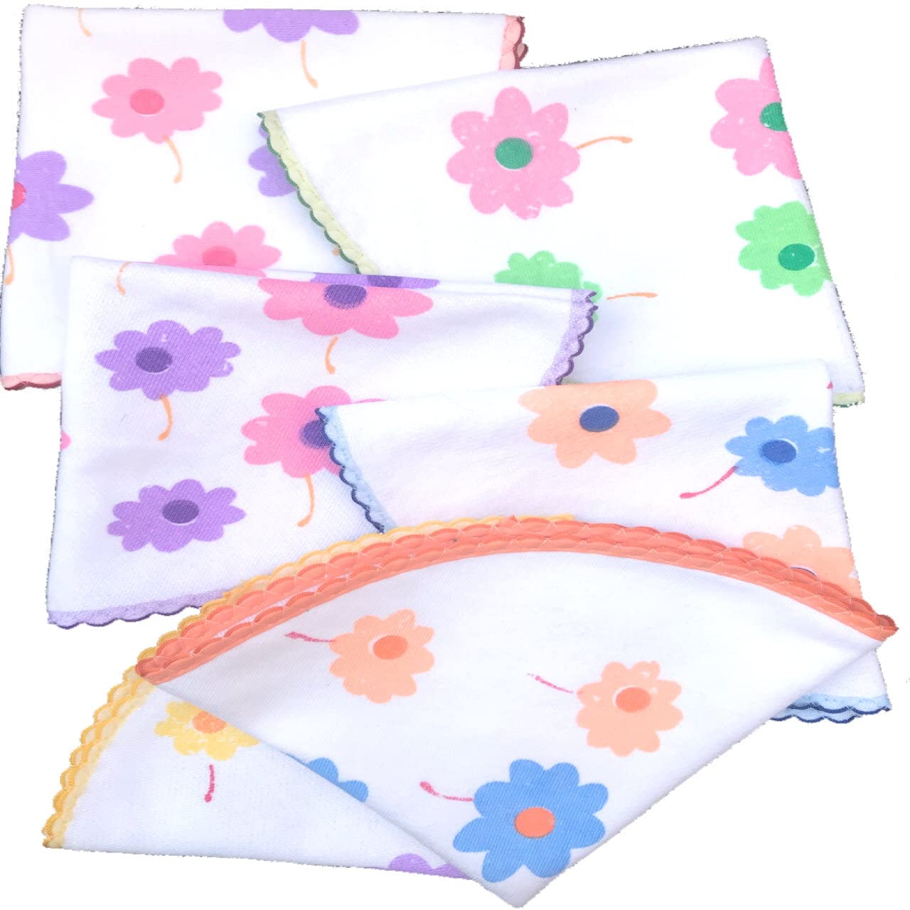 Pure Fine Cotton White Base Hankies for women, kids, girls(Set of 6)-image-31