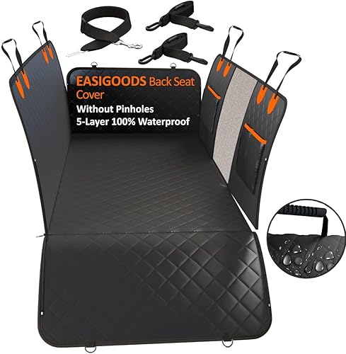 Funda de asiento trasero de automóvil impermeable, resistente a los arañazos para perros y mascotas. Protector de asiento trasero para automóviles