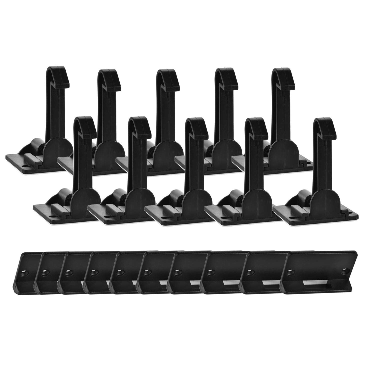 Baby Proof Cupboard Locks, 10 Pack Black Cabinet Latches/Drawer Locks, Baby Proofing Cabinet System, Prevents Toddler Injuries and Provides a Slick Invisible Look, 3M Adhesive & 20 Screws Fixed