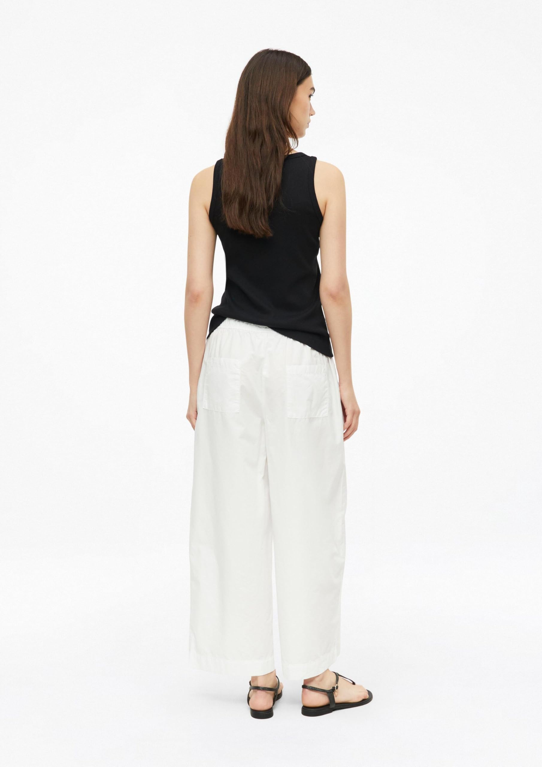 s.Oliver Damen Culotte – Mid Rise, Wide Leg, Popeline, Uni, mit Falten und Taschen