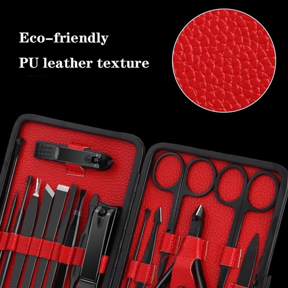 Zestaw do manicure, pedicure, 18 w 1, profesjonalne narzędzie do pielęgnacji paznokci i palców, zestaw do manicure, zestaw do pielęgnacji paznokci ze stali nierdzewnej, przenośny zestaw do