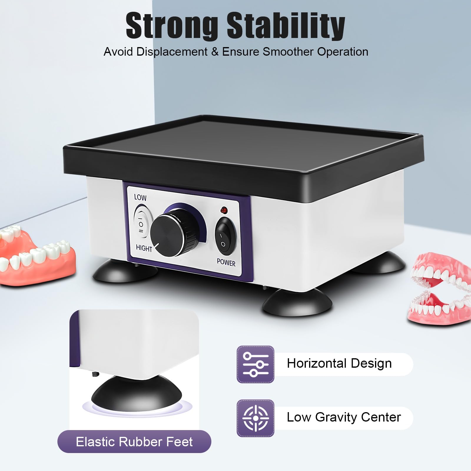Dental Oszillator, 120W 220V Gipsrüttler Rüttler Vibrator Rüttelplatte | Kupfermotor, Oszillatoren - Lab Equipment, Square Dentalrüttler Rüttler für Zahnärzte Zahnarzt Klinik