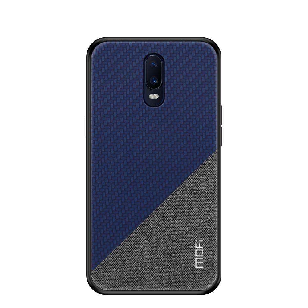 Oneplus 6T MOFI Honor Series Bi-color Splicing Woven Texture Case cover - Blue.