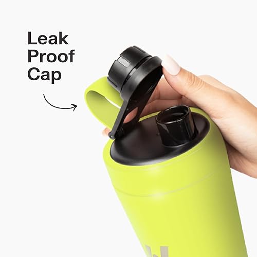 Miniatura 4 de VitaHustle Vaso agitador de acero inoxidable con tapa de rosca, a prueba de fugas, bola de licuadora, perfecta para batidos de proteínas o después