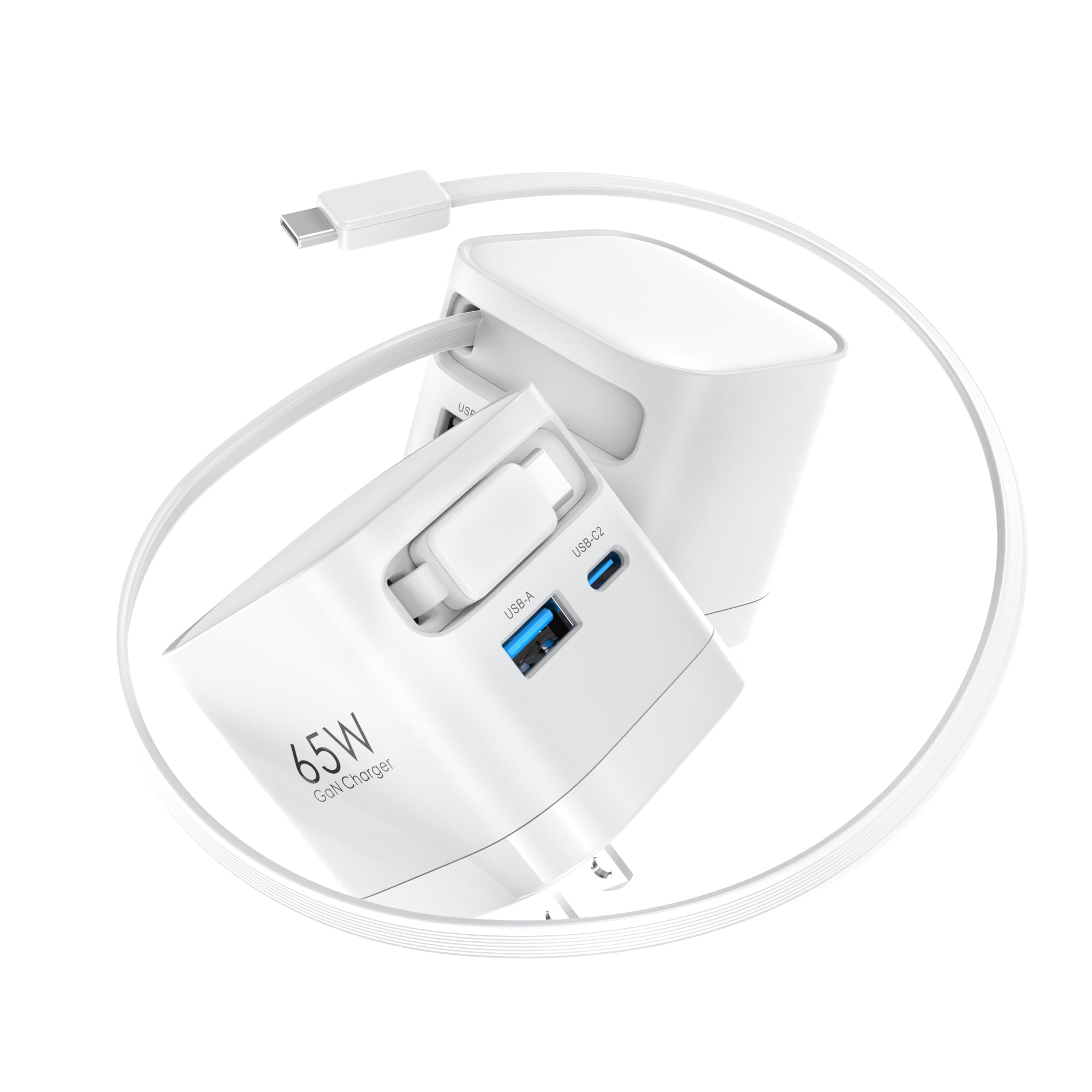 Amazon | 【新登場！】TOPADRE 65W 充電器 自動巻き取り式【Type-C