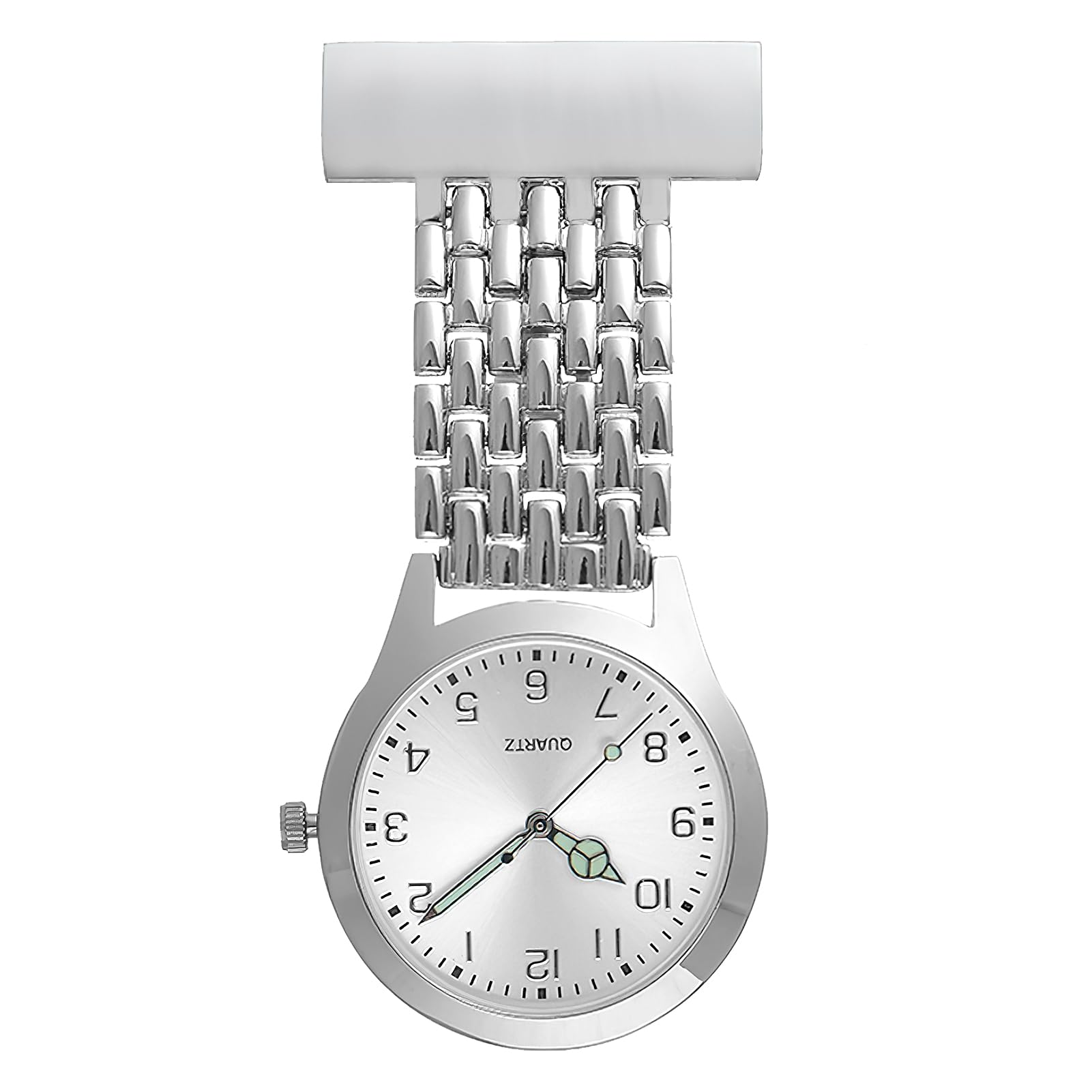 Nurse's Fob Watch, Stainless Steel Quartz Doctor Pocket Watches for Women Men Clip on Watches Glow in Dark Easy to Reader Stylish Nurse Watch Brooch Suitable for Doctor Health Care Nurse Paramedic-image-40