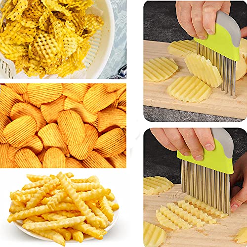 BESSIKON® 1 Piece Vegetable Slicer French Fries Cutter for Kids, Potato Cutter, Stainless Steel, Ribbed Blade for Vegetables, Fruits, Salad Cutter, French Fries, Golf Knife, Baby Knife - Image 8