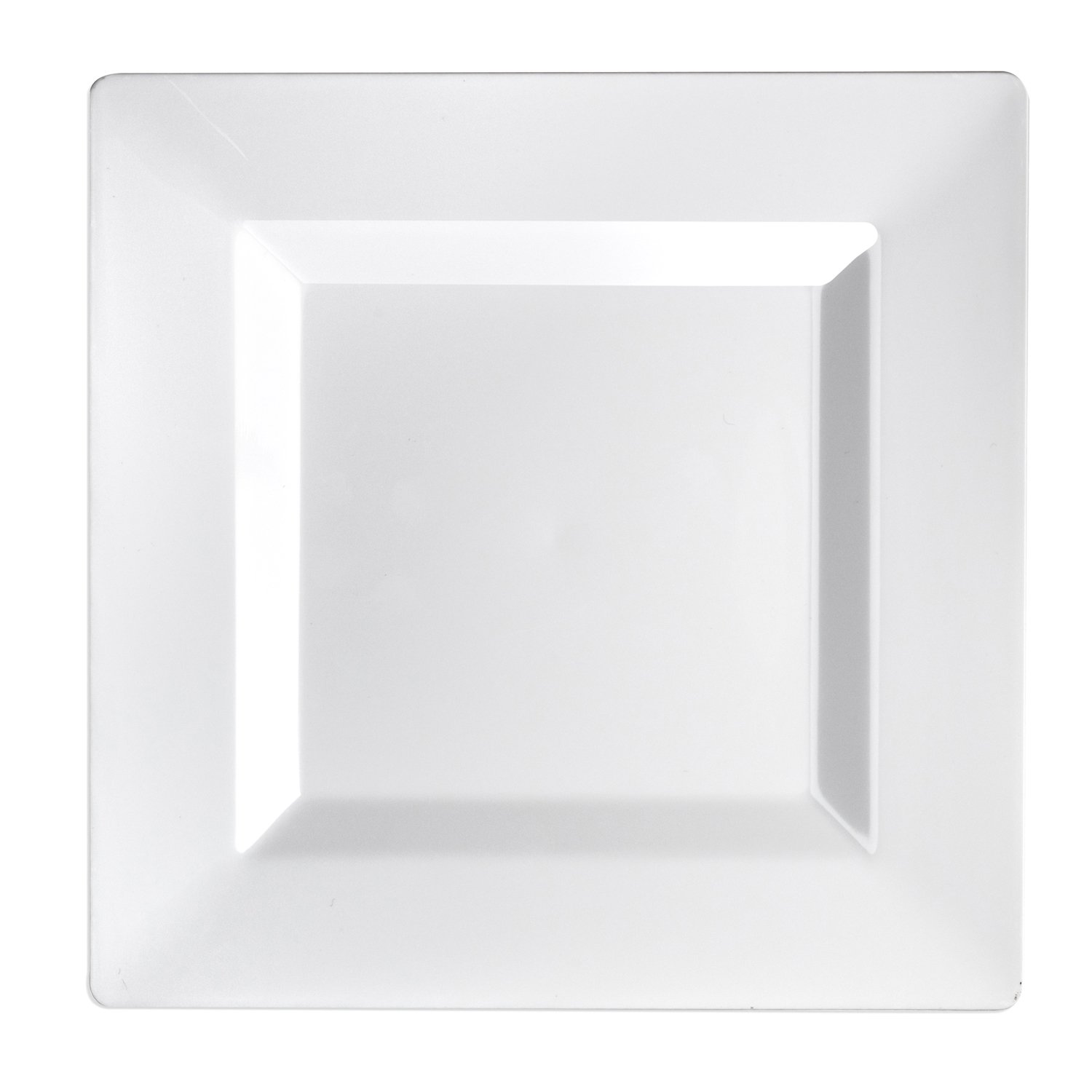 Party Essentials N891004 Classic Square Plates, 8", White (Pack of 120)