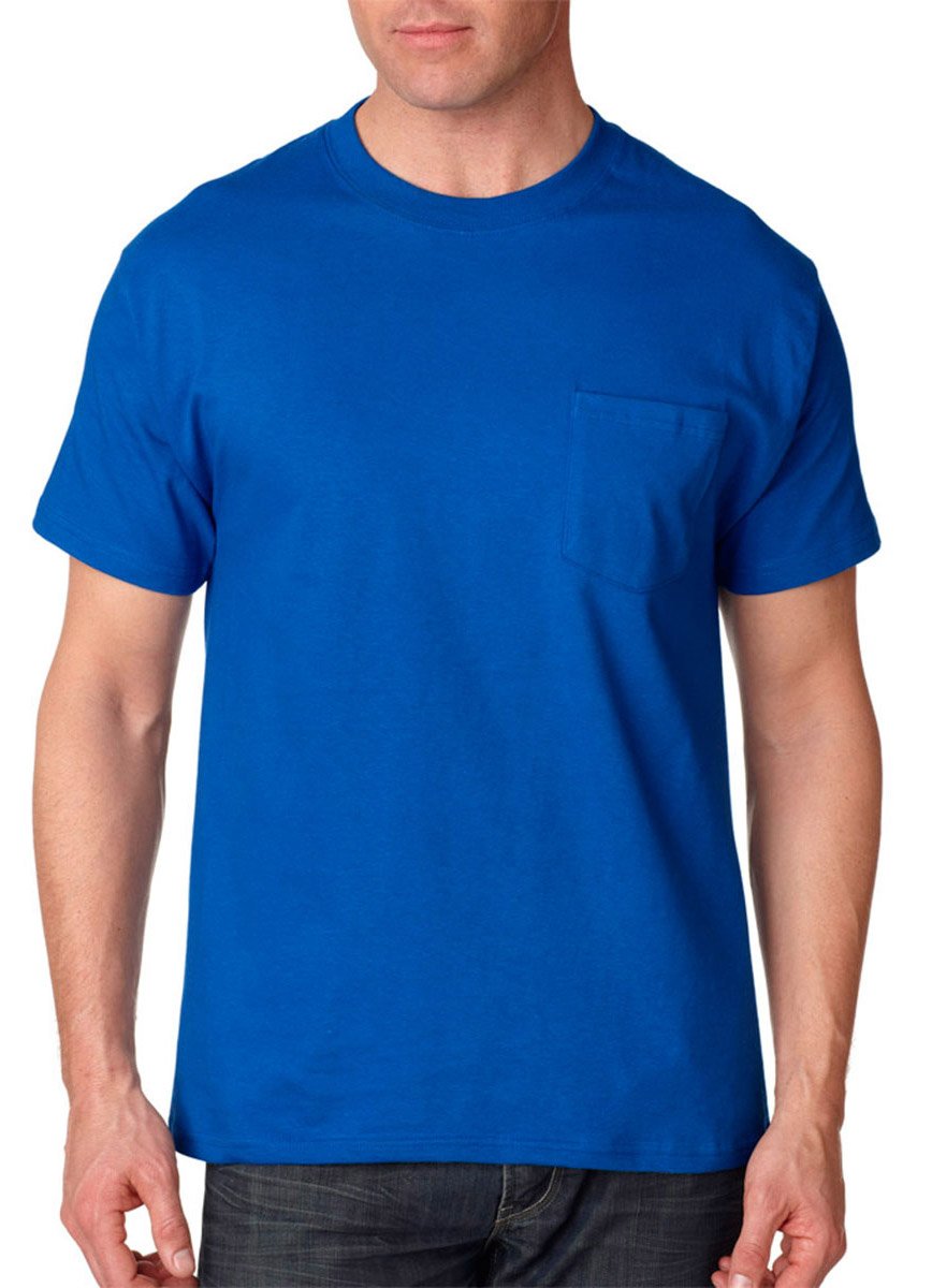 Hanes Beefy-T Men`s Pocket T-Shirt, 5190, 3XL, Deep Royal
