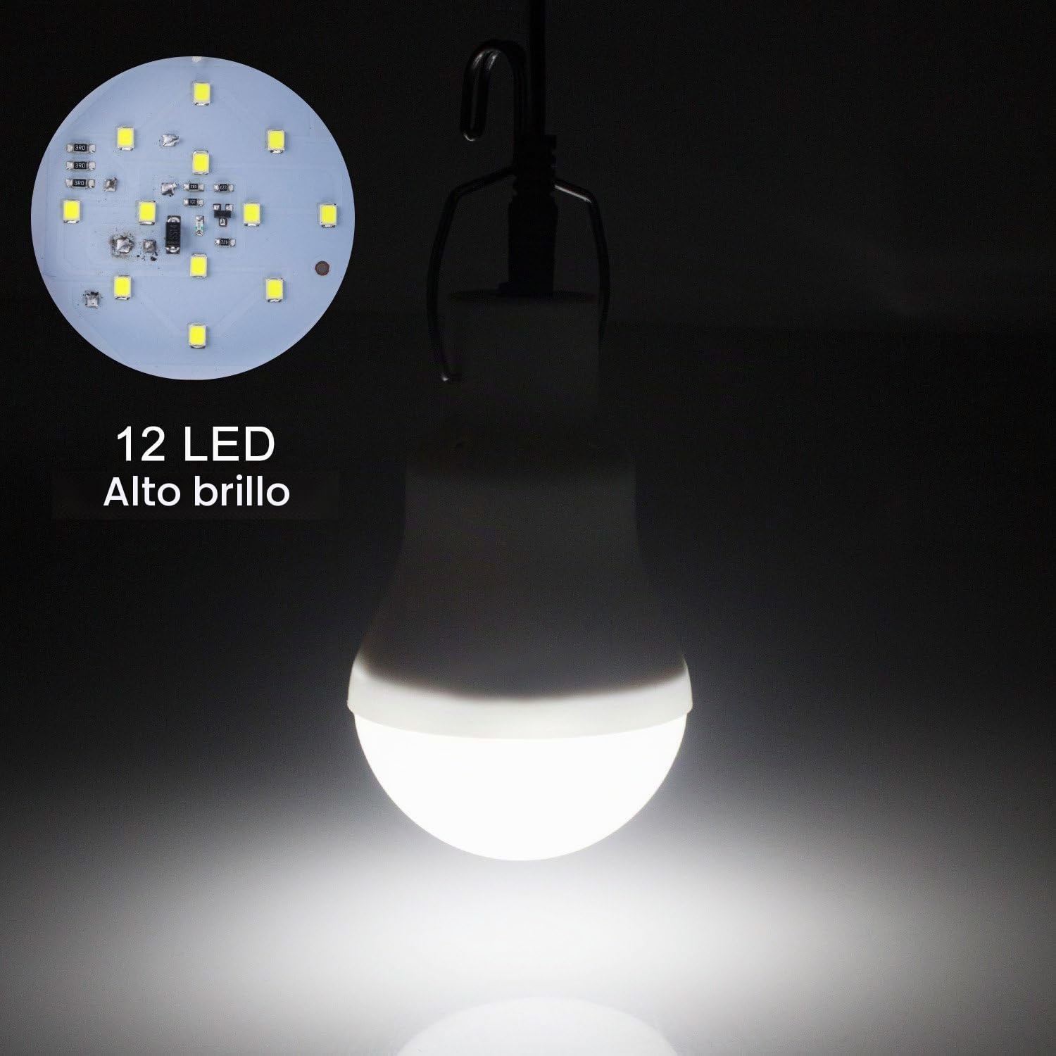 Beinhome Lámpara Solar LED para Exterior 2PCS,Farolillo Solar,Lámpara de Camping,Lámpara con Panel Solar,3M Cable,Bombilla de 3W,Iluminación Solar para Interior,Tienda de Campaña Senderismo Pesca