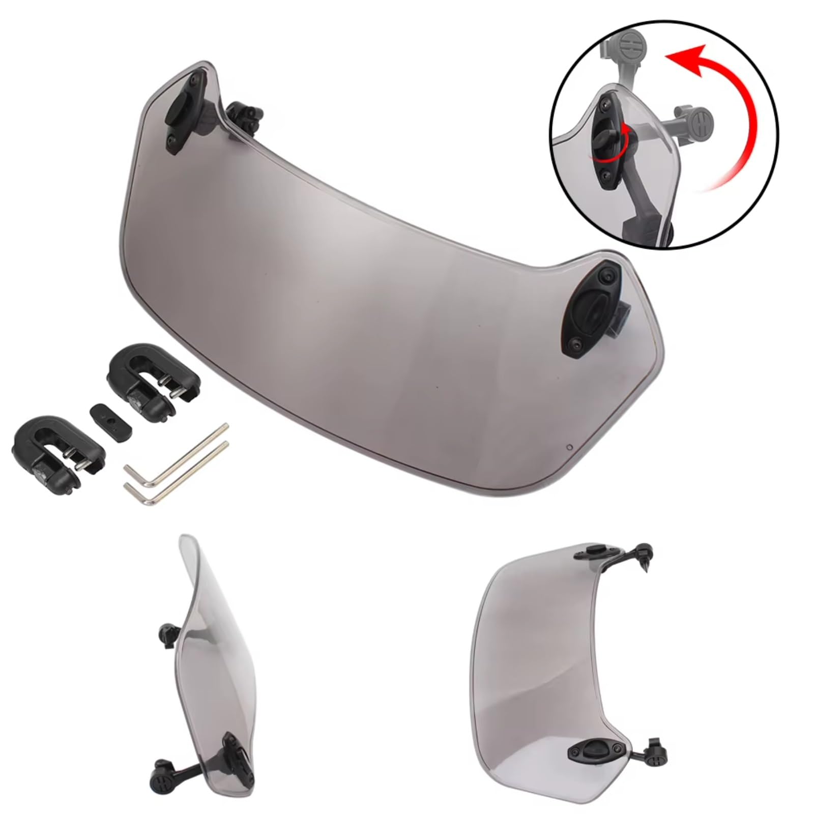 Deflector Moto Compatible Con 1 Uds Extensión Parabrisas Motocicleta Ahumada Alerón Ajustable Accesorios Deflectores Abrazadera