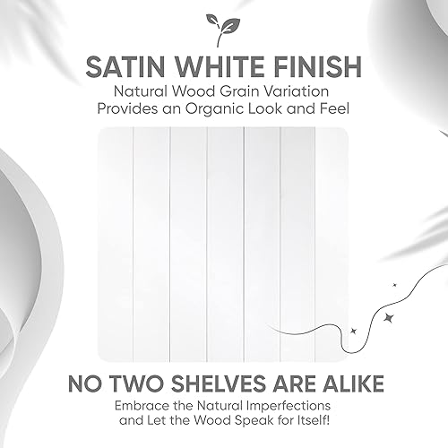 Vista 44 de Homeforia Estantes flotantes de madera de 36 pulgadas, estante flotante grande de madera natural maciza de alta gama de 36 pulgadas, estantes