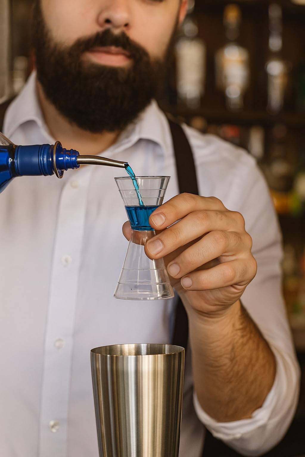 Clear Plastic Super Double Jigger Shot Glass Mixed Drink Measurer — Amazon image 2