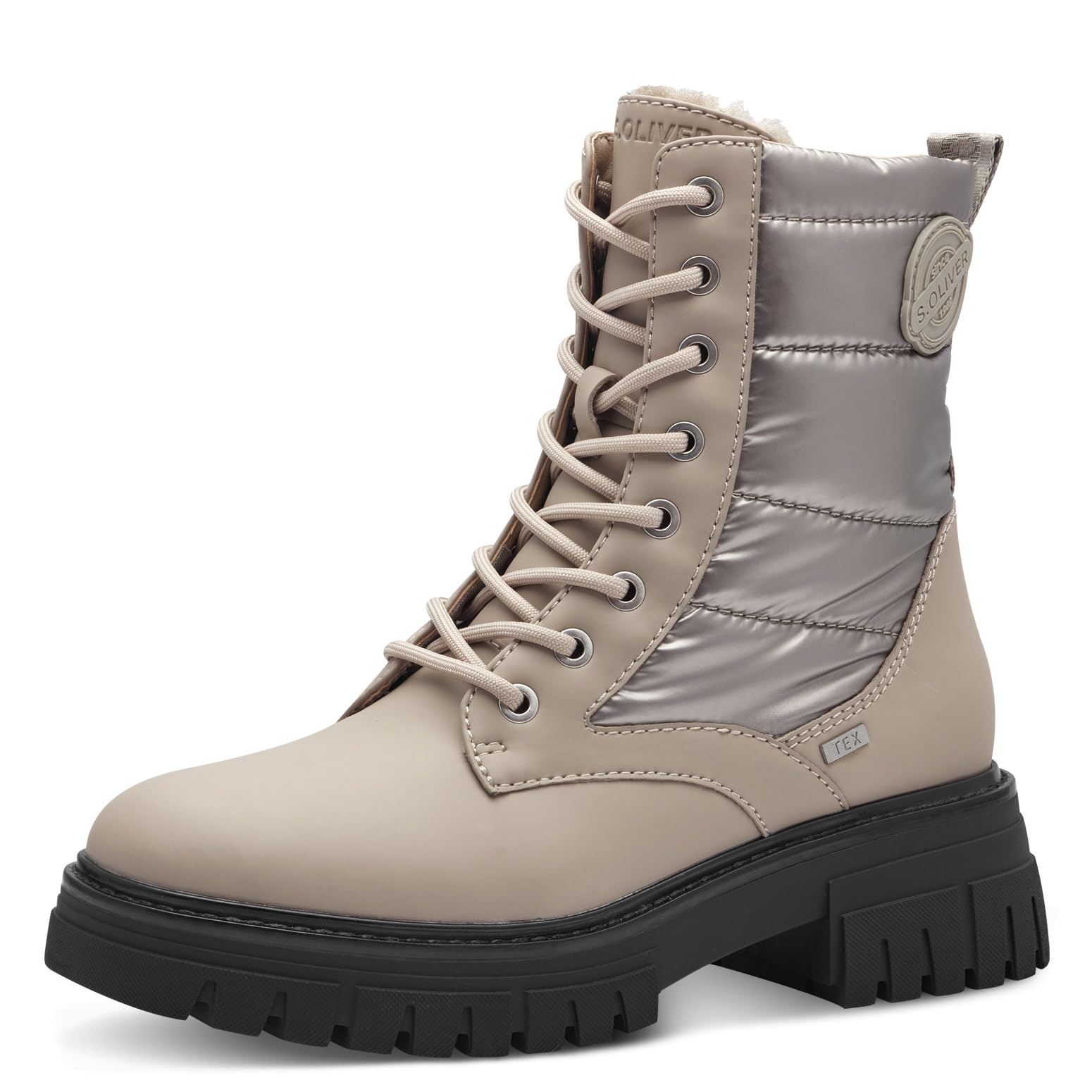 s.Oliver Women's WL Lace Boot 5-26243-43 Snow Boots, Platinum, 39 EU, platinum, 7 UK
