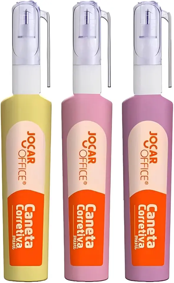 Mini Caneta Corretivo Liquido Escolar Tons Pastel 3 Und