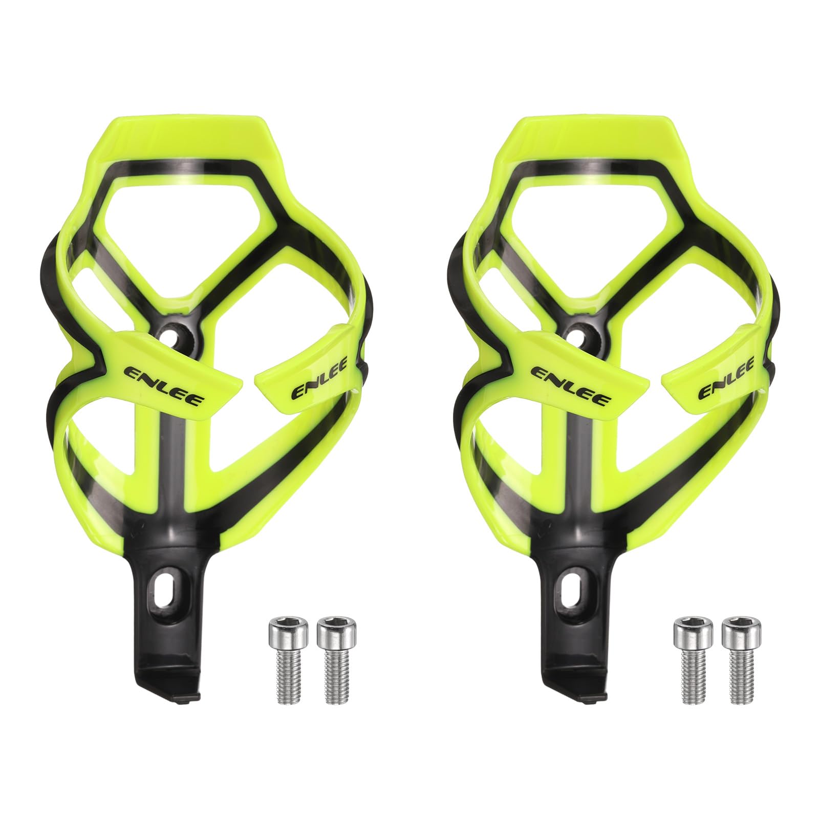 sourcing map 2pcs Bicycle Water Bottle Holder Lightweight Bike Bottle Cages Cycling Cup Holder for MTB Road Gravel, Yellow