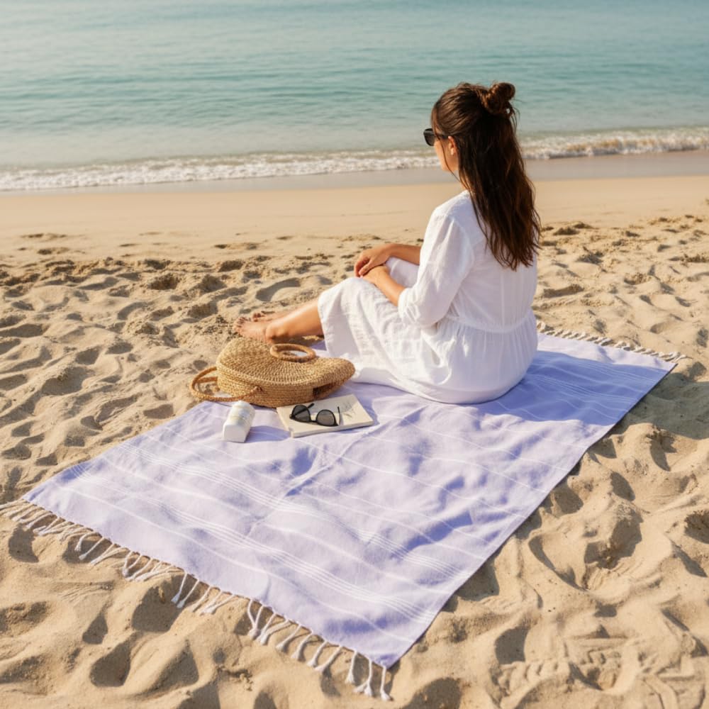 Toalla de sauna XXL, toalla de baño grande y suave, 100 x 200 cm, secado rápido, toalla de playa de primera calidad, toalla para hombres, mujeres, yoga y fitness (morado)