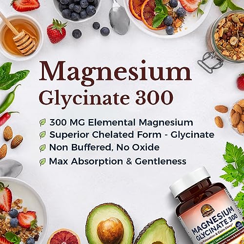 Vitalitown Magnesium Glycinate | Chelated, Non Buffered 300Mg Elemental Magnesium | Most Bioavailable, Fully Reacted | Bone, Muscle, Calm, Sleep, Heart Health & Leg Cramps | 90 Tablets, Non-Gmo #TOP2