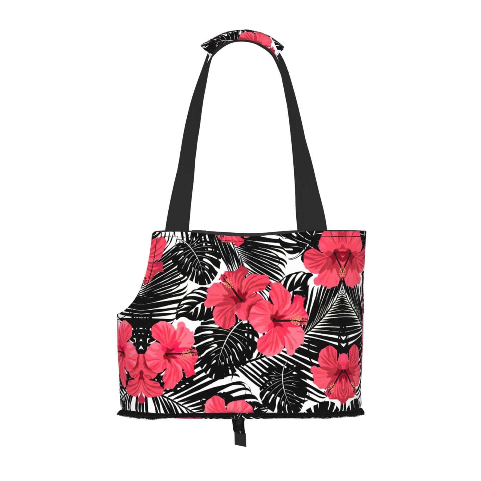 Sac de transport chiens et chats imprimé hibiscus pour les vacances