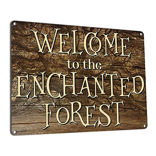 Image of Welcome to the Enchanted Forest, 8.5 x 11.5 Inch Aluminum Sign, Fantasy Wall or Yard Decor for Home, Garden, Kids' Room, Treehouse, Club House, Wood Shed, RV, Camper AL-0912-RK3296