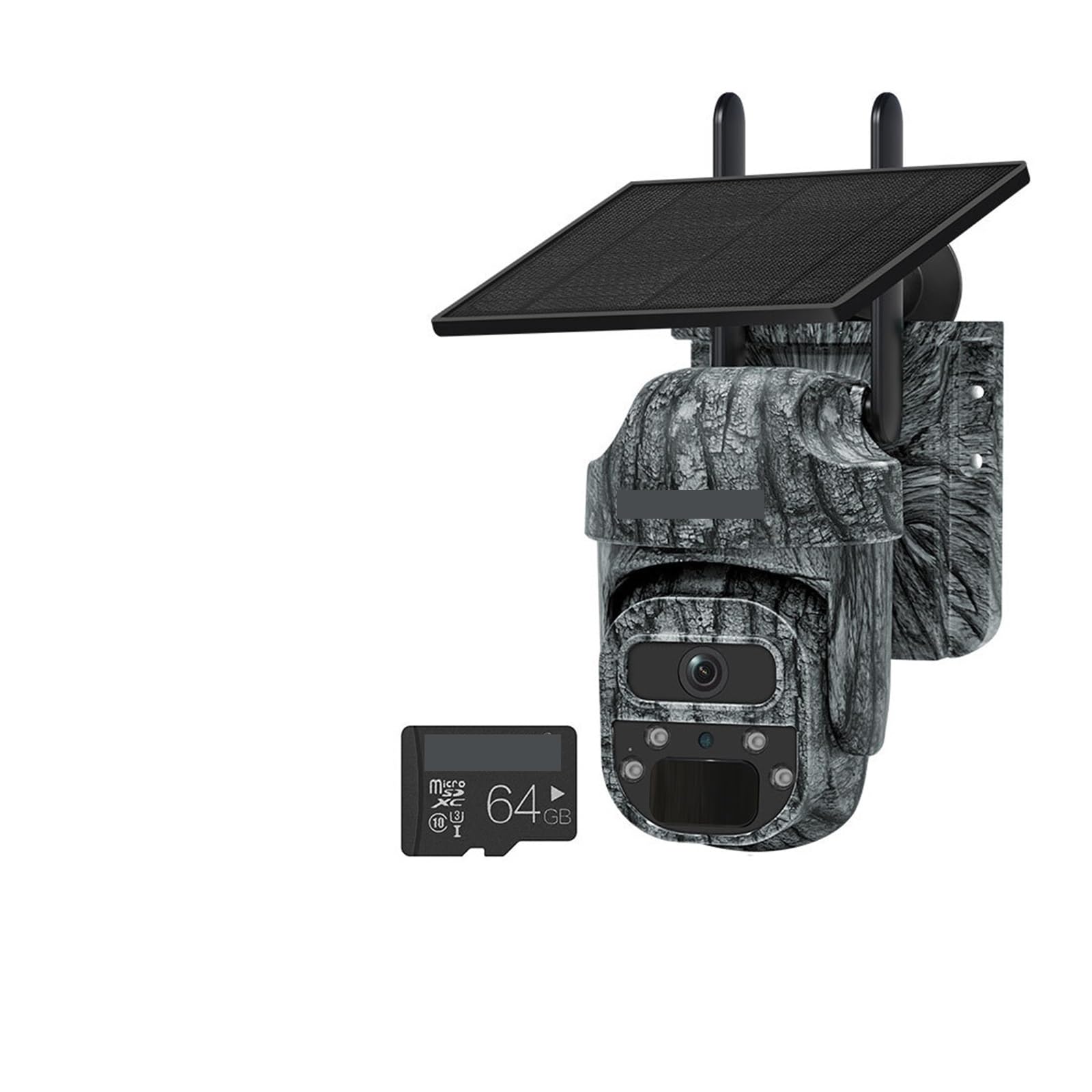 Oshpmbdlyfj 4Mp 4G 64Gb Solar Camera Outdoor 12Mp 6K Dual Screen Wifi / 4G Sim Monitor Ip66 Pir Human Detection Security Camera Camouflage Forest(4Mp 4G 64Gb)