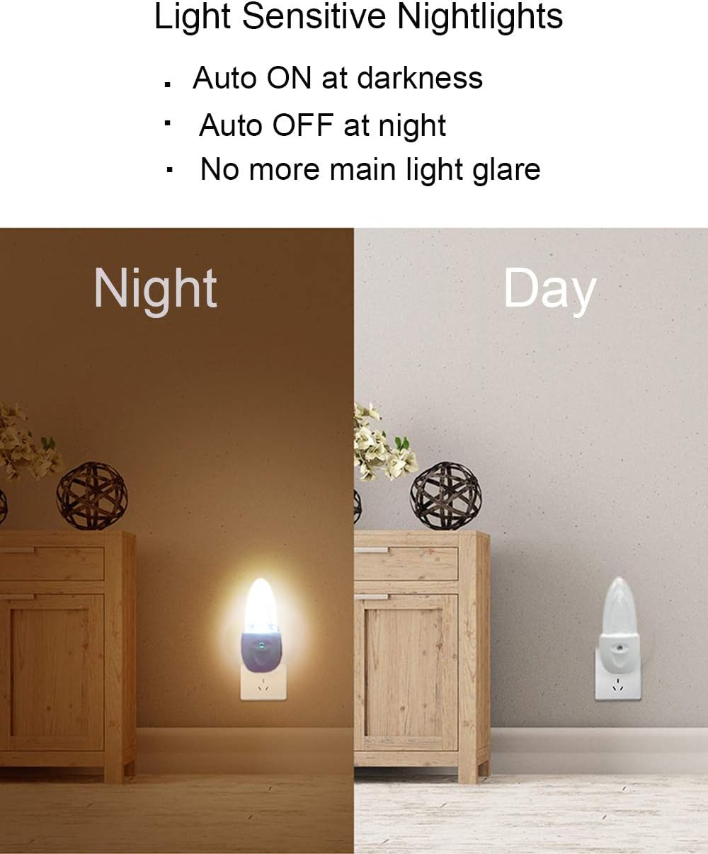 GREENIC Multicolor LED Night Light 4 Pack Bubble Pattern with Dusk to Dawn Sensor, Rotating 8 Colors, Plug in Night Light for Bedroom, Kids Room, Bathroom