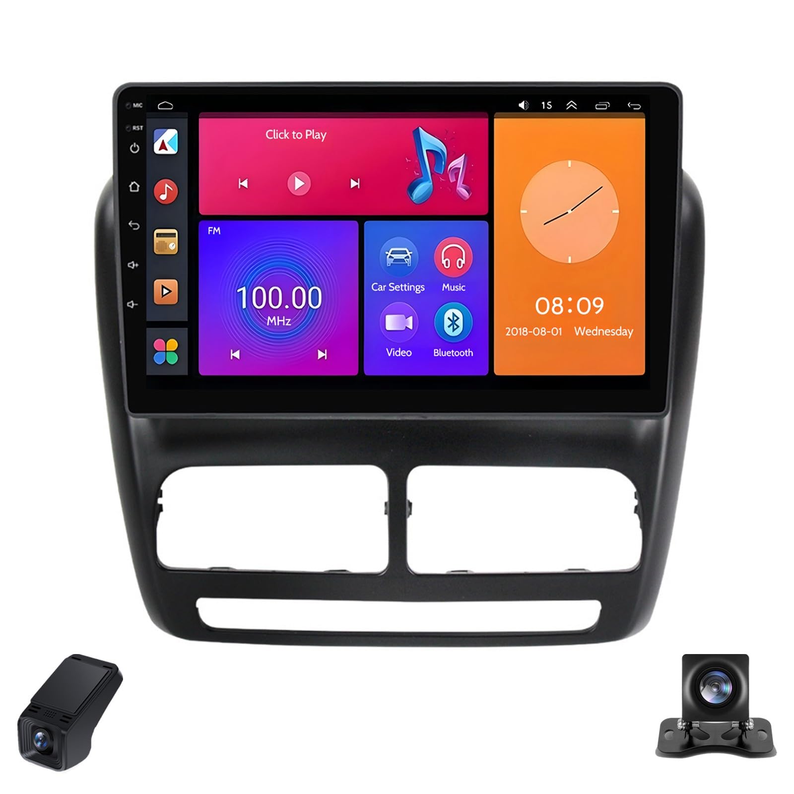 Radio Samochodowe Android CarPlay dla Fiat Doblo 2015 4-core Radio Samochodowe Multimedialne z Ekranem Dotykowym 9-Inch/SWC/Bluetooth/Radio FM/WIFI/GPS/Kamera Cofania 1024 * 600(X1)