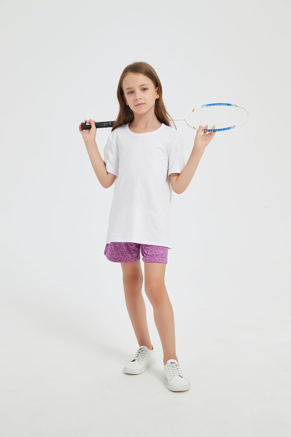 Phedrew 4-Pack Girls' Athletic Shorts High Waisted Quick Dry Active Shorts with Pockets Multipack (5-18 Years) - Image 5