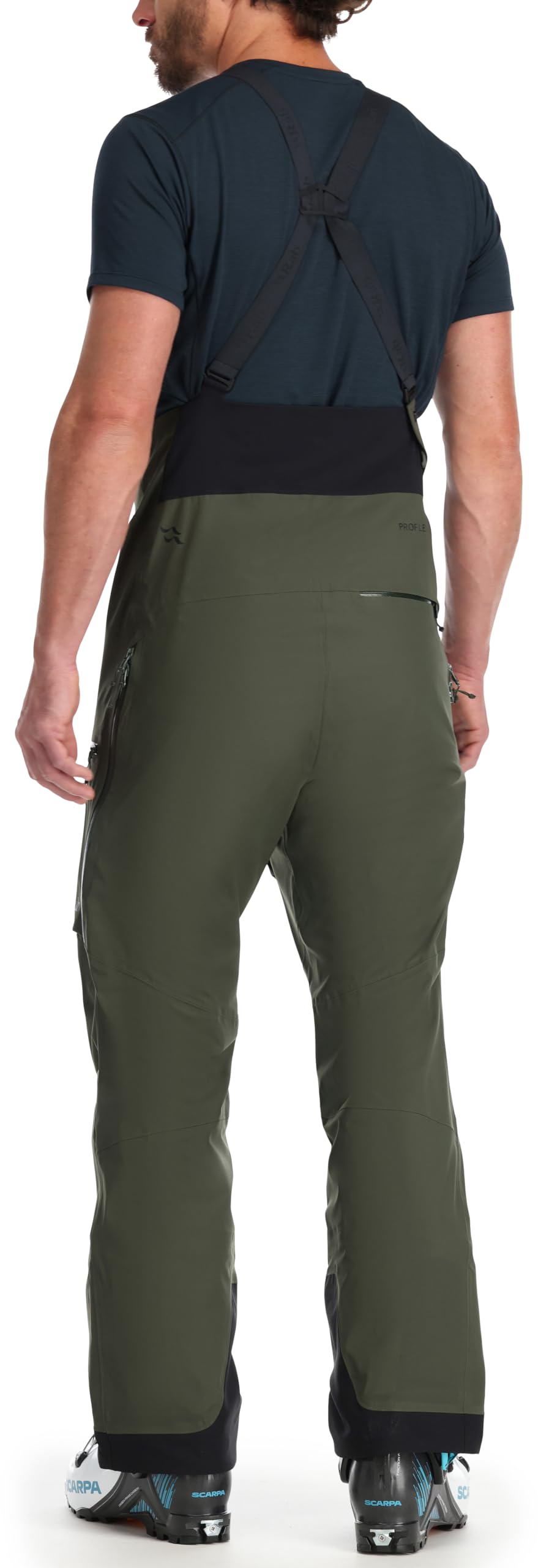 RAB Khroma Kinetic Bib Pantalones impermeables transpirables para esquí y montañismo - Ejército - M
