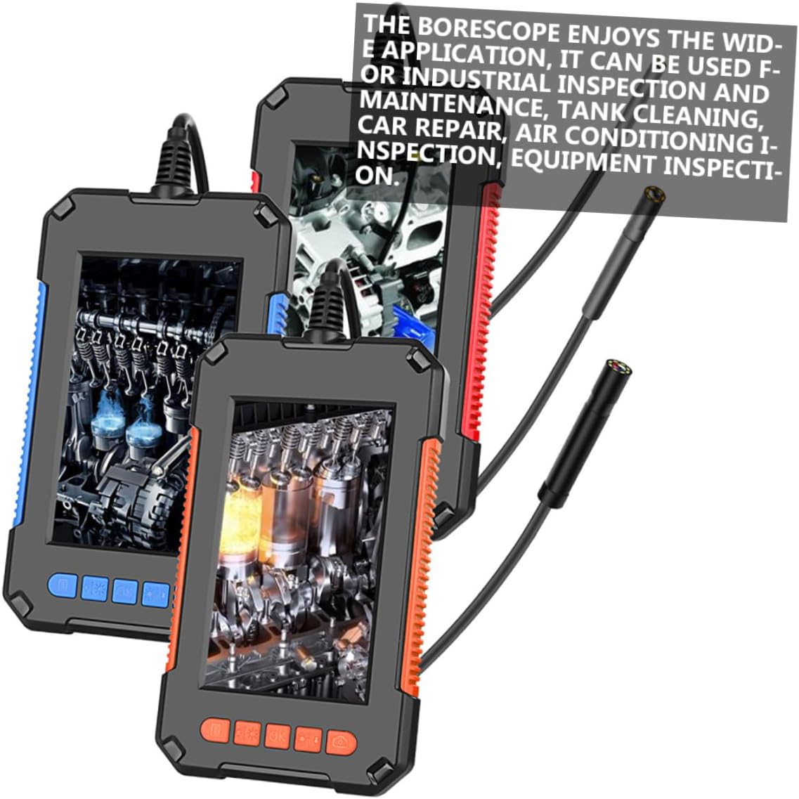 STOBAZA 1set Industrial Inspection Borescope Led Lights and Display Screen for Automotive and Pipeline Inspections