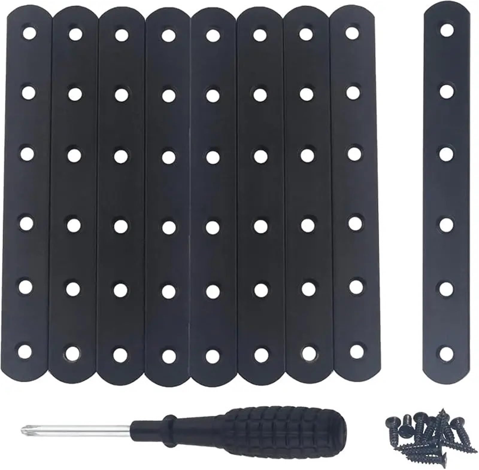 Squadrette Angolari Staffa angolare piatta in acciaio inossidabile argento da 5 pezzi in 16 dimensioni for la riparazione di ripiani armadietti in legno(20x158mm 9pcs Black)