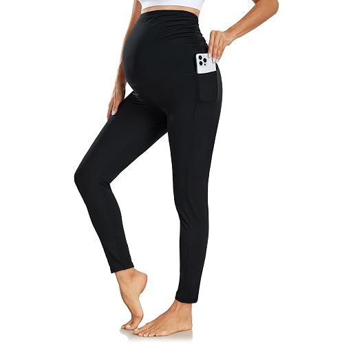 Leggings de Maternité Taille Haute avec Poches - Pantalon Grossesse