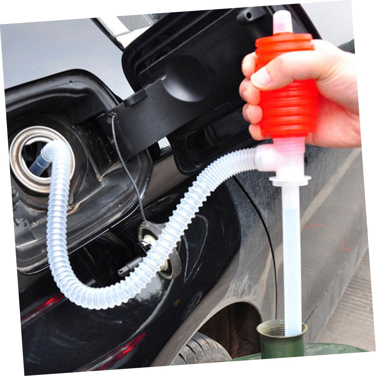 Levemolo 2 Pcs Manual Gas Siphon Hose Pump for Car Fuel Transfer Hand-operated Oil Siphon Tube with Fast Suction Multiuse Fluid Transfer Pump for Oil Change