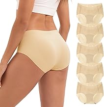 INNERSY Women's Seamless Underwear No Show Invisible Lightweight Hipster Panties 5-Pack