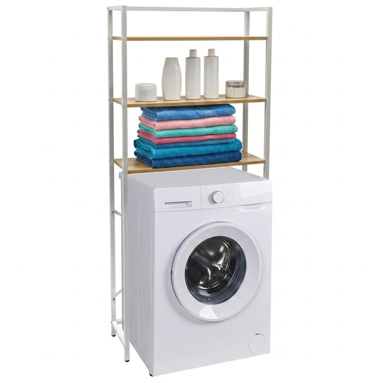 Scaffale Sopra Lavatrice Salvaspazio 3 Ripiani Mobile Bagno e Lavanderia