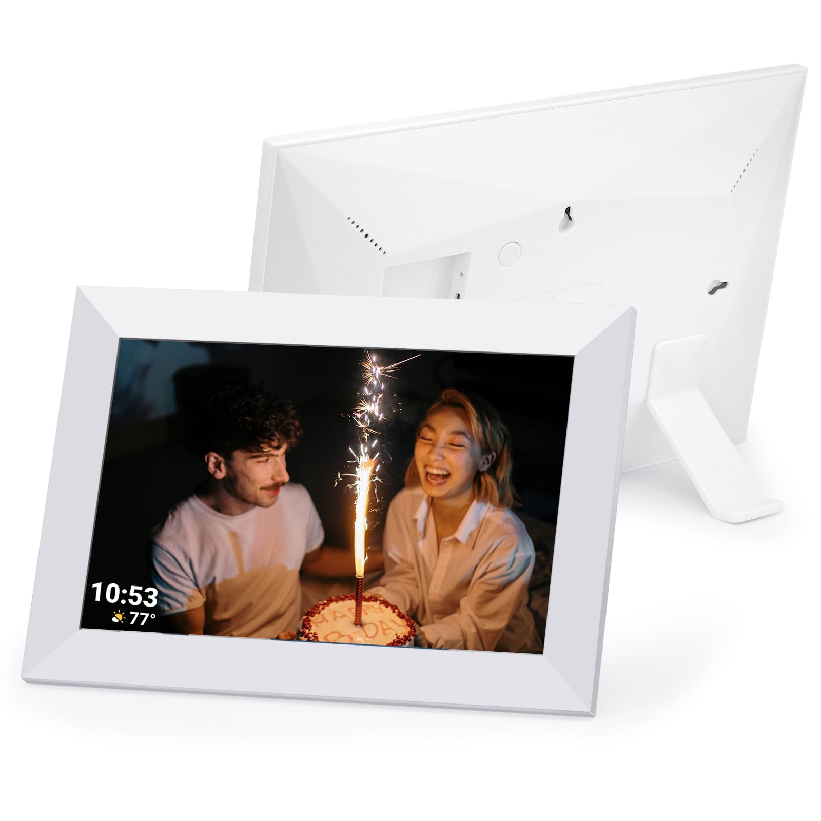 Cyfrowa ramka na zdjęcia WiFi, cyfrowa ramka na zdjęcia 10 cali z pamięcią 16 GB, ekran IPS HD 1280 x 800, automatyczne obracanie, elektroniczna ramka na zdjęcia, podgląd obrazu, natychmiastowe