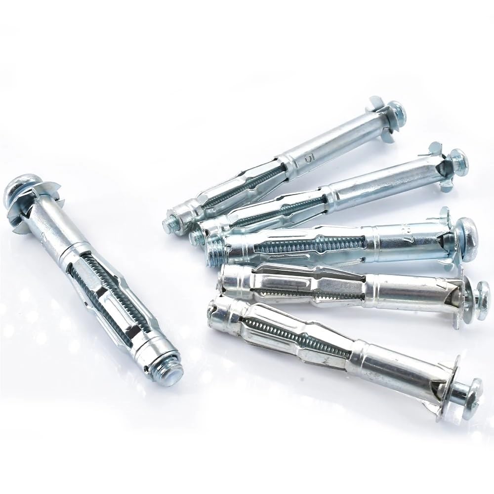 M4 M5 M6 M8 Pernos de yeso Tuercas Tornillos de expansión for paneles de yeso Perno Tubo Pared Techo Anclaje Tubo Fijación de tubería Tapón hueco(M8x80 MM,21 PCS)