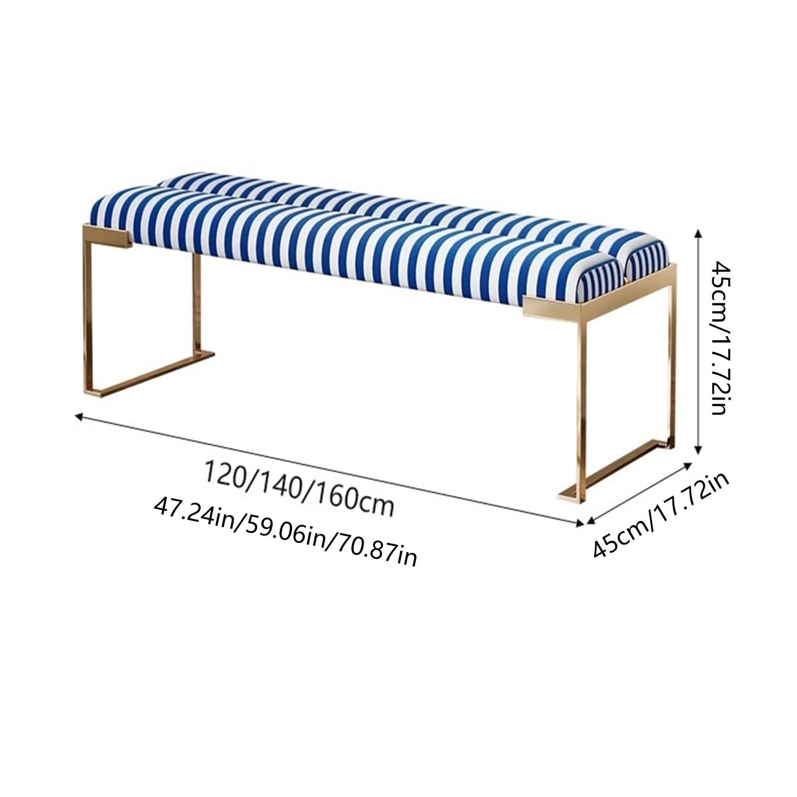Foot Stool For Bed Bedroom Living Room Bedside Stool, Modern Living Room Bench, Stainless Steel Entry Shoe Bench,Creative Striped Shoe Bench Bed Step Stools For High Beds(Red,160*45*45cm)