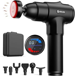 AERLANG Massage Gun with Heat,Back Massager for Pain Relief deep Tissue,Muscle Percussion Massage Gun, Hand held Massage Gun with Massage Heads&Silent,Birthday Gifts for Men Women Mom Dad