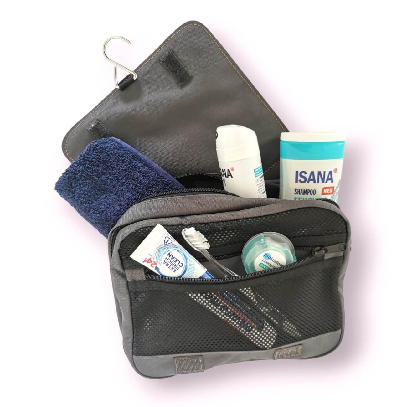 Waschtasche Felix | Feuerwehr – großer Kulturbeutel/Toiletry Bag zum Aufhängen, aus Feuerwehrkleidung oder Schlauch, Verschiedene Designs (Schlauch Gelb)