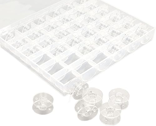 Miniatura 5 de 10 juegos de bobinas de coser transparentes de 36 compartimentos, bobinas de coser de plástico con caja de almacenamiento para coser manualidades,