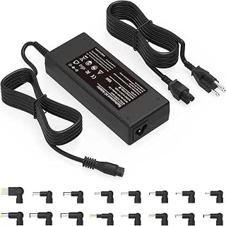 90W Universal Laptop Charger ETL Replacement for Dell HP Acer Asus Lenovo IBM Toshiba Samsung Sony Fujitsu Gateway Notebook Ultrabook Chromebook 15V 16V 18.5V 19V 19.5V 20V AC Adapter Power Supply