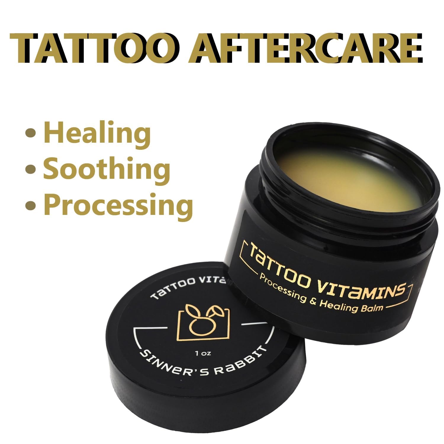 Sinner's Rabbit Tattoo Vitamin A&D Ointment 1Oz – Healing Balm for Tattoos, Moisturizing Aftercare Cream, Enhances Color & Shine 4